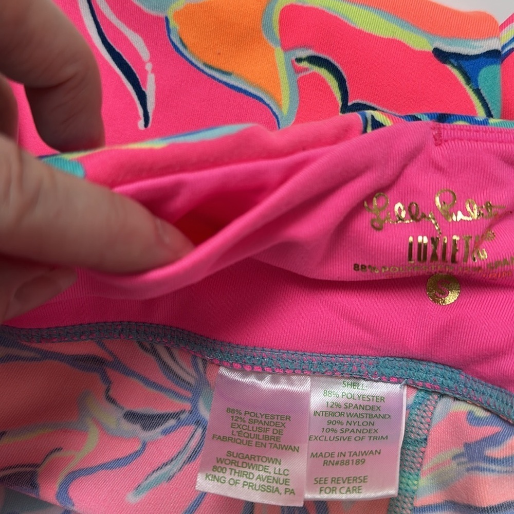 Lilly Pulitzer Luxletic Weekender Crop Leggings vibrant Floral Print EUC Small - Picture 6 of 7